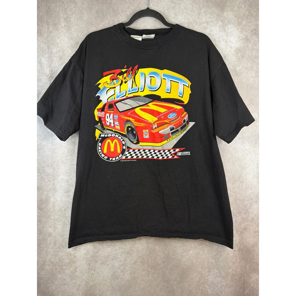 VTG 1995 Tour Champ Bill Elliott‎ NASCAR Tee XL Black McDonalds Racing #94 Ford